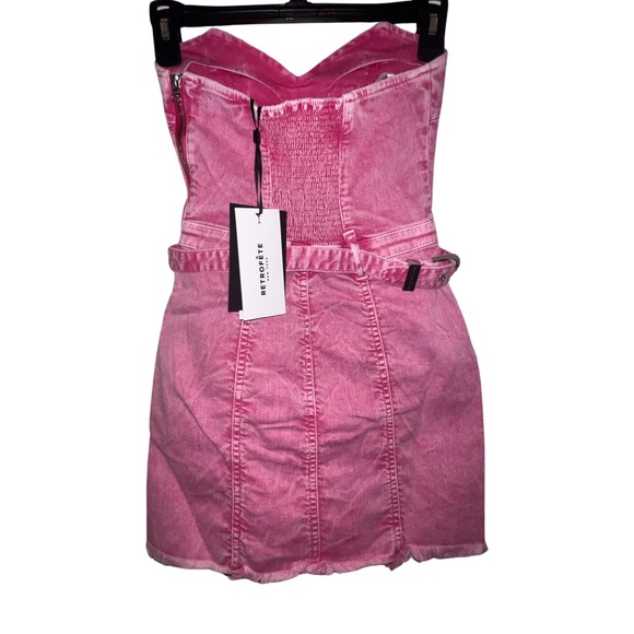 Retrofete Ashlyn Denim Dress in Vintage Pink - Picture 9 of 14